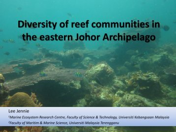 Diversity of reef communities in the Eastern Johor Archipelago
