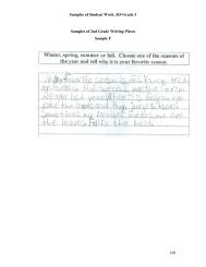 Samples of Student Work, K5-Grade 3 160 Samples of 2nd Grade ...