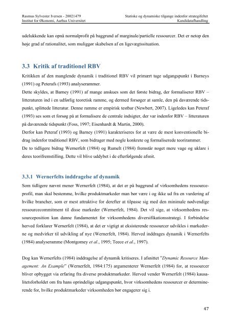 Statiske og dynamiske tilgange indenfor strategifeltet - Aarhus ...