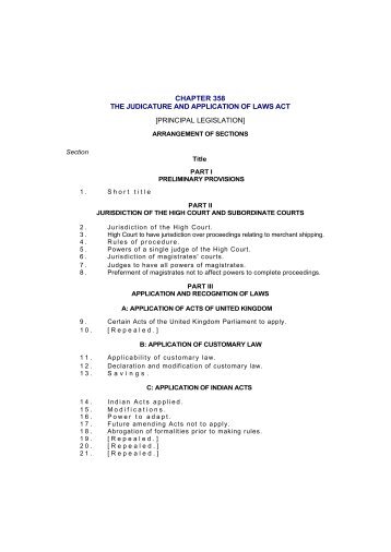 chapter 358 the judicature and application of laws act