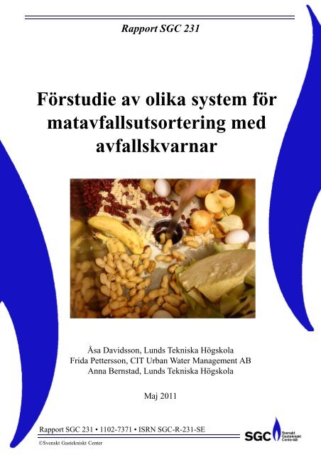 SGC Rapport 231 FÃƒÂ¶rstudie av olika system fÃƒÂ¶r matavfallutsortering ...