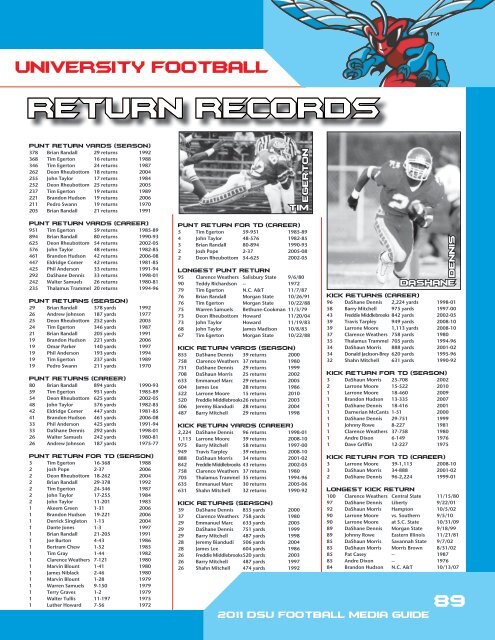 history & records - Delaware State Athletics