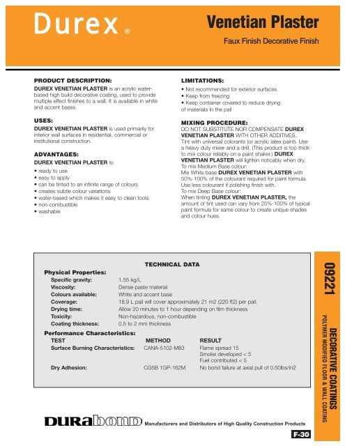 Durabond Stucco Colour Chart