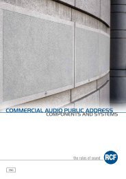 COMMERCIAL AUDIO PUBLIC ADDRESS - RCF