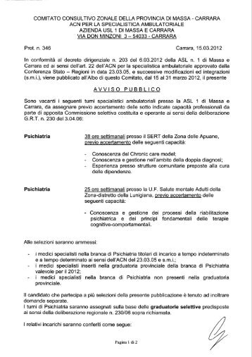 comitato consultivo zonale della provincia di massa - carrara acn ...