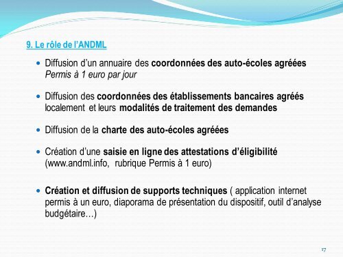 Diaporama de présentation du dispositif - ANDML