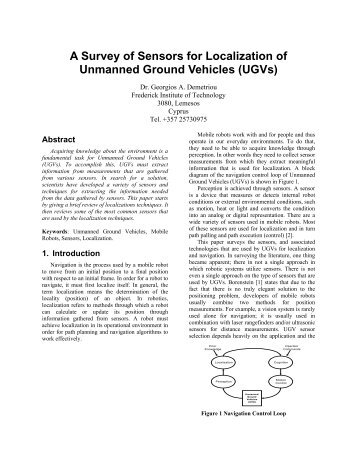 Sensors for Unmanned Ground Vehicles (UGVs)