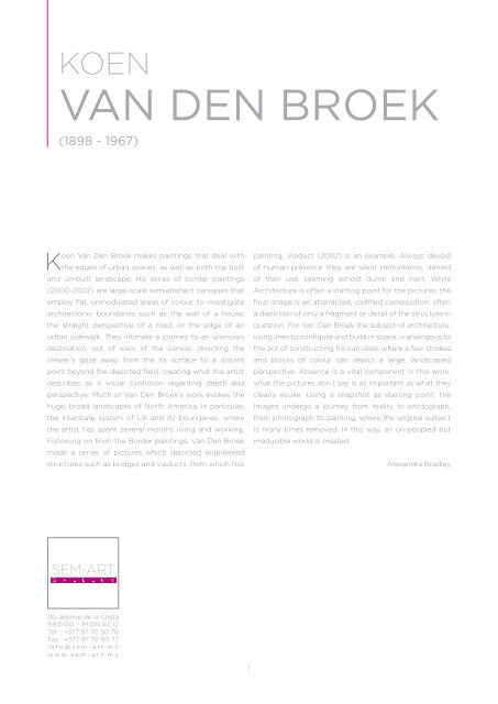 VAN DEN BROEK - SEM-ART Gallery