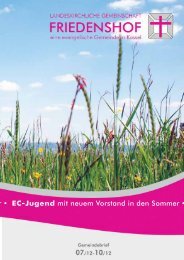 n Sommer â¢ EC-Jugend mit neuem Vorstand in ... - Friedenshofwerk