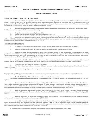 U.S. Department of State, Form DSP-94, NonFillable: Free Downloads