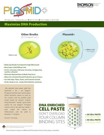 Download PDF of Plasmid+® Media General Information - Thomson ...