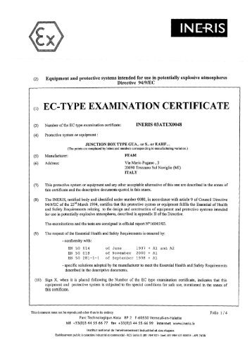 1) ec-type examination certificate - Rose-ex-enclosures.com