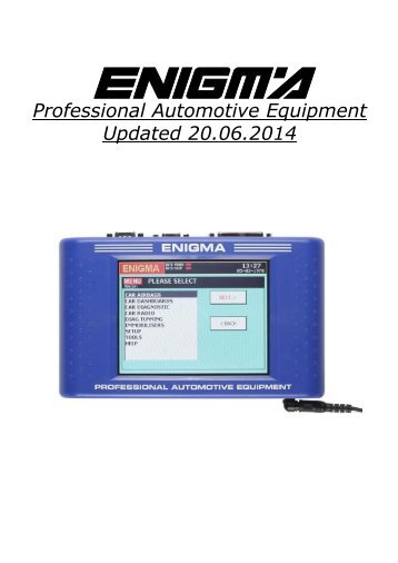 ENIGMA - Professional Automotive Equipment