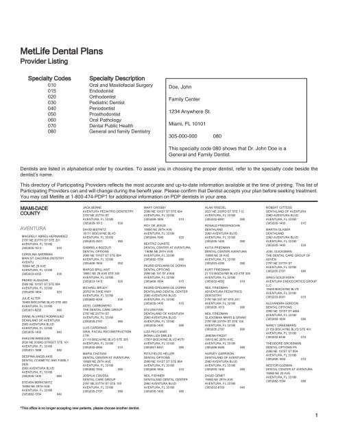 MetLife Dental Plans Risk Management