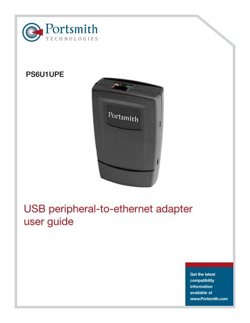 USB peripheral-to-ethernet adapter user guide - Portsmith