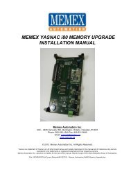 Yasnac i80 Memory Upgrade Manual - Memex Automation
