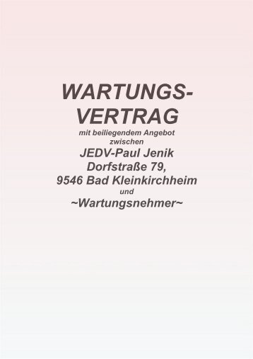 Wartungsvertrag - JEDV - Paul Jenik