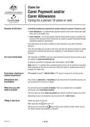 Claim for Carer Payment and/or Carer Allowance – Caring for a ...
