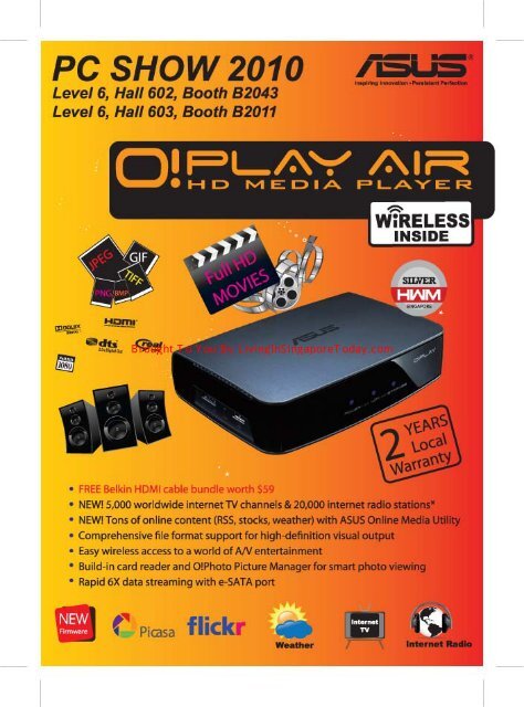 Asus O Play Air Hd Media Player Brochure Living In Singapore Asus O Play Air Hd Media Player Brochure Living In Singapore