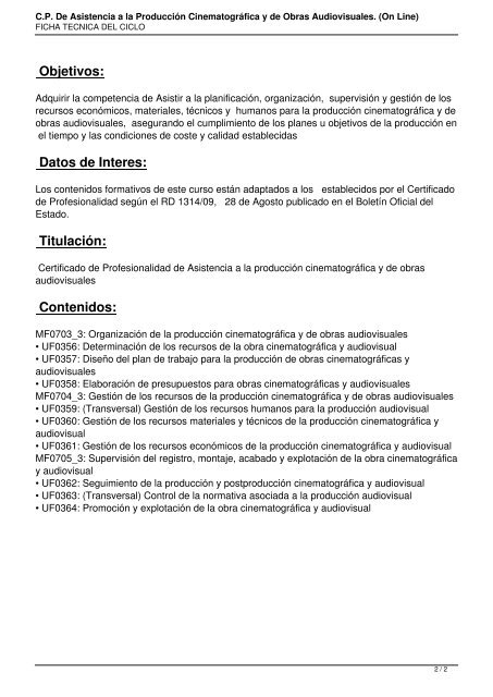 C.P. De Asistencia a la ProducciÃ³n CinematogrÃ¡fica y de Obras ...