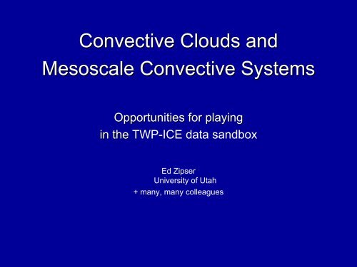 Convective Clouds and Mesoscale Convective Systems