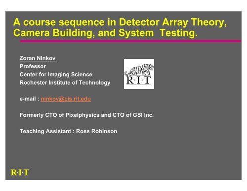A course in CCD camera building - Better Physics
