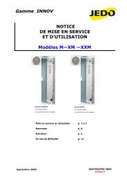 NOTICE DE MISE EN SERVICE ET D'UTILISATION ModÃƒÂ¨les ... - Jedo