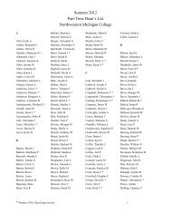 Summer 2012 Part-Time Dean's List Northwestern Michigan College