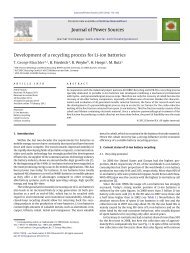 Development of a recycling process for Li-ion batteries