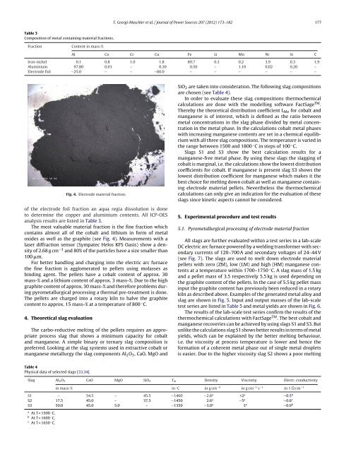 Development of a recycling process for Li-ion batteries