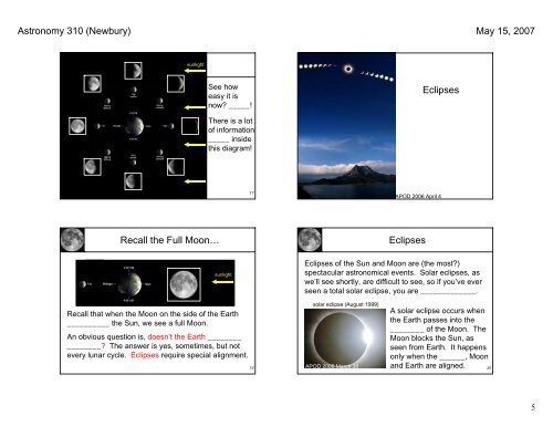 The Motion of the Moon The Moon The Earth, Sun, and Time of Day