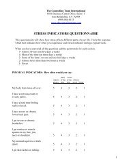 Stress Indicators Questionnaire - NBANH