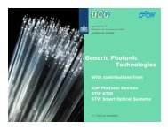 Generic Photonic Technologies - Joint European Platform for InP ...