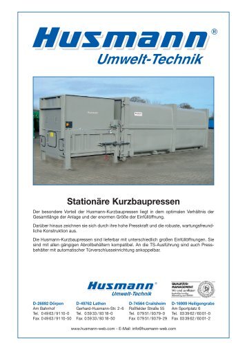 02 20 Stationaere Kurzbaupressen - husmann umwelt technik