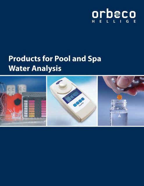 Products for Pool and Spa Water Analysis - Orbeco-Hellige