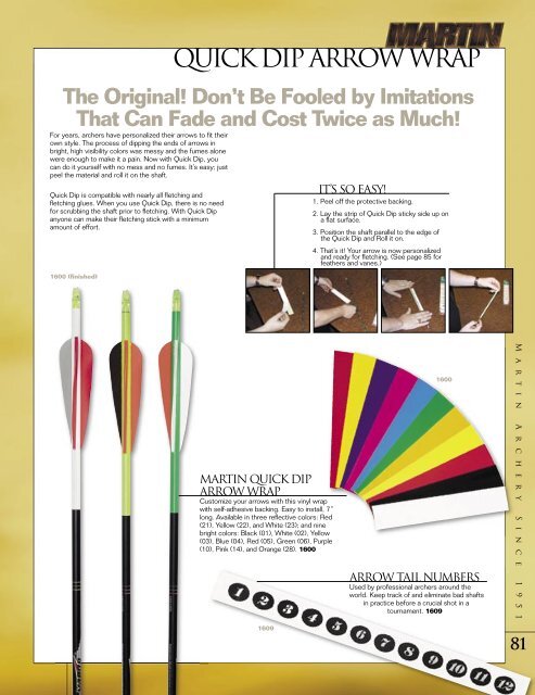 Manufacturer of the most complete line of archery ... - Martin Archery