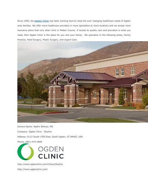 Ogden Clinic - Skyline