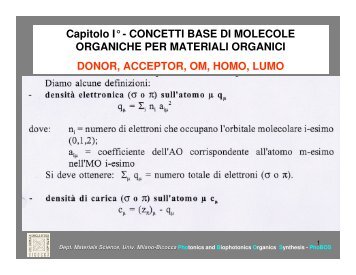 Cap 1 Concetti Base di Molecole Organiche