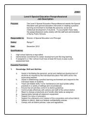 JD501 Level II Special Education Paraprofessional Job Description