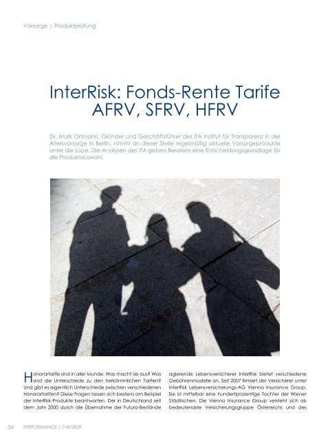 InterRisk: Fonds-Rente Tarife AFRV, SFRV, HFRV - ITA