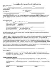 Parental/Guardian Consent Form & Liability Waiver - Holy Trinity ...