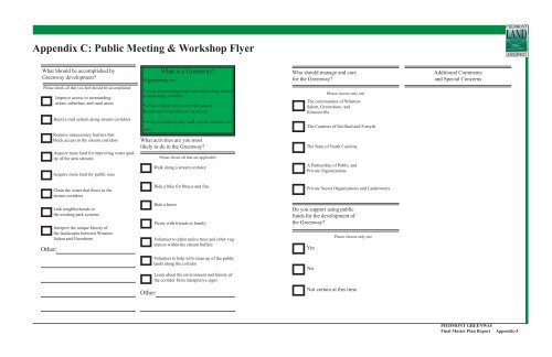 Piedmont Greenway Master Plan - Town of Kernersville