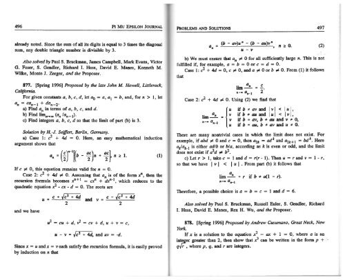 Vol. 10 No 6 - Pi Mu Epsilon