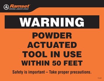 POWDER ACTUATED TOOL IN USE - Ramset