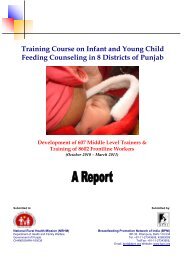 Training Course on Infant and Young Child Feeding ... - BPNI