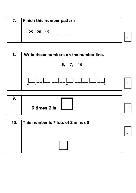 Year 2 Block 1 Assessment Part 1 - Wigan Schools Online