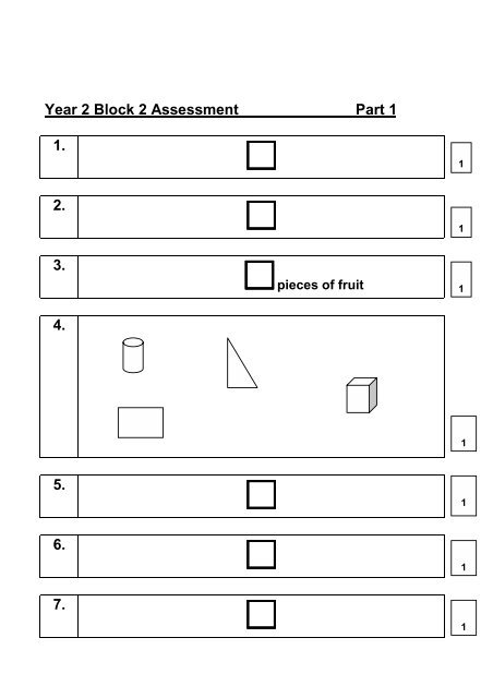 Year 2 Block 1 Assessment Part 1 - Wigan Schools Online