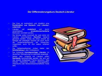 Der Differenzierungskurs Deutsch-Literatur - Marienschule Krefeld