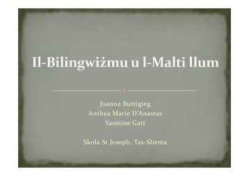 Il-bilingwiÅ¼mu u l-Malti llum - il-blogg gÄ§all-gÄ§alliema tal-malti