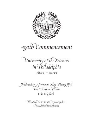 19oth Commencement - University of the Sciences in Philadelphia